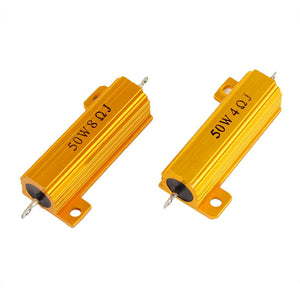 2 Pcs 50W 4 Ohm 8 Ohm Wirewound Aluminium Housed Resistance Resistor
