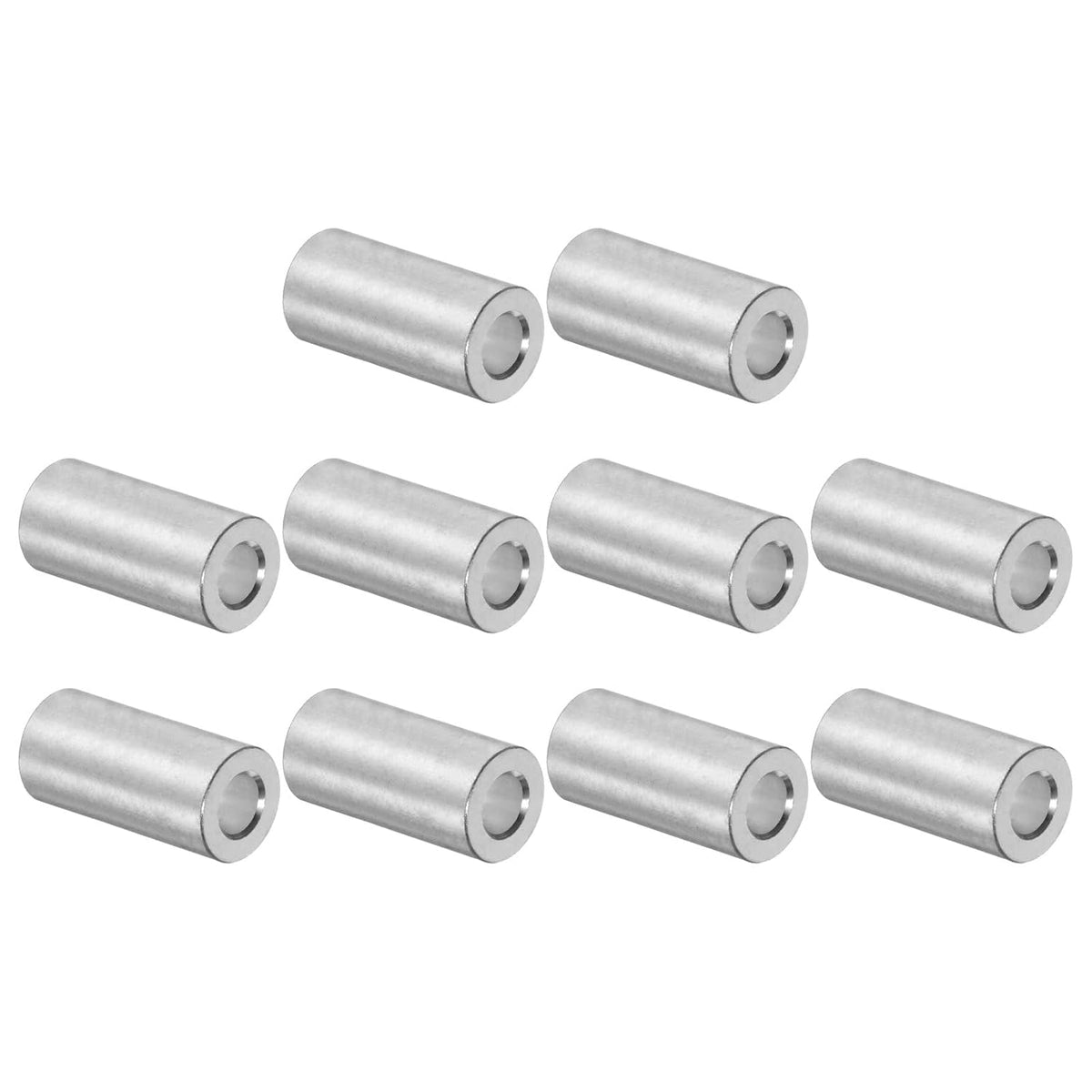 10pcs Aluminum Spacer 5mm Bore 10mm OD, 25mm Length Screw Standoff Bushing Plain Finish Round Spacer for M5 Screws Bolts and Rods
