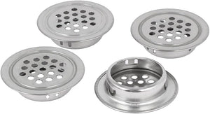Ventilatore metallico a maglie piatte per cucina, diametro inferiore 25mm, tono argentato, 4 pezzi