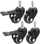 a14072300ux0387 Bakery Cart 10mm Thread 1.5" Round 2 Swivel 2 Rotary Brake Caster Set