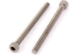 M4 x 50mm Stainless Steel Knurled Socket Head Hex Cap Screws Gray 2pcs