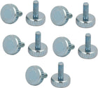 M3x8mm Knurled Head Flat Point Fully Threaded Thumb Screws Fastener 10pcs