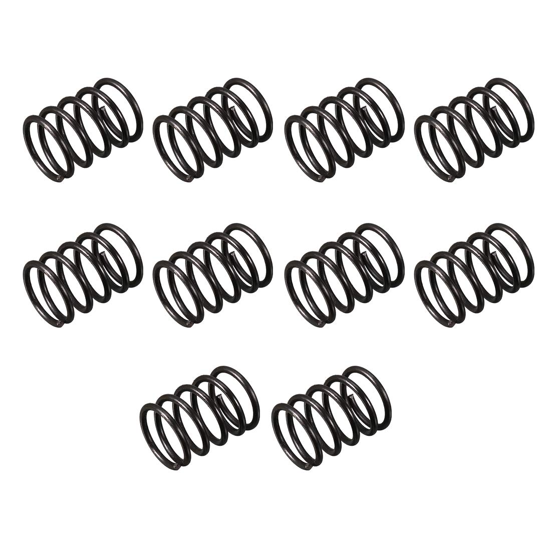 Compression Spring - 1.2mm Wire Dia, 12mm OD, 15mm Free Length Spring Steel,Black,10Pcs