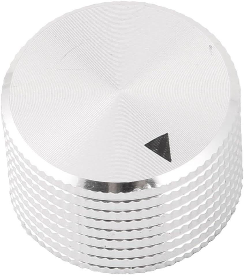 Aluminum Alloy Cap Knurled Button Potentiometer Control Knob 25mm x 15mm Silver Tone