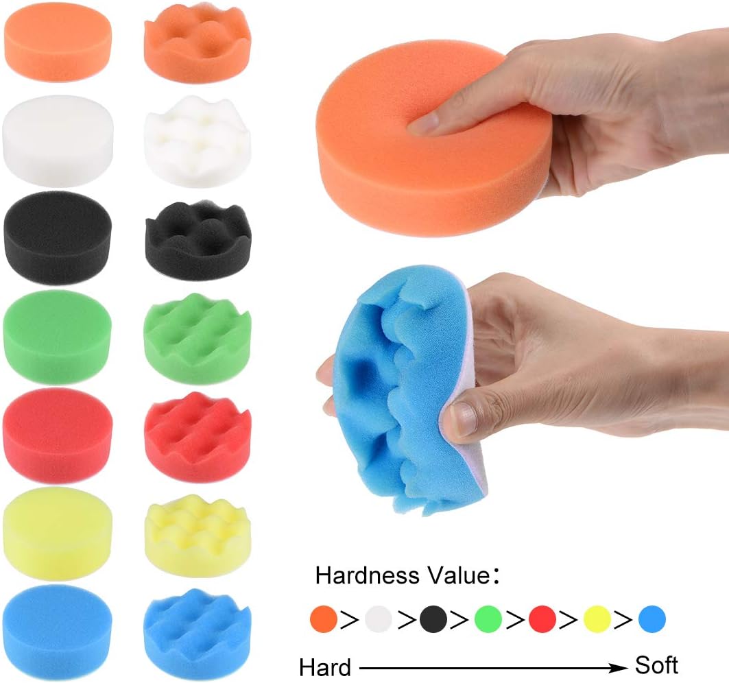 7" Foam Schuurpolijstpad Set Vlakke Schuimvormen voor Boot 5stuks