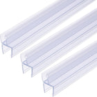 Shower Door Bottom Seal, Shower Door Sweep for 1/2" Thick Glass 47" Long (15.7" x 3 Pcs), 5 Section Segmented Frameless Glass Door Seal Strip with Drip Rail, Clear