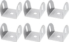6 Pcs U Bracket for 2.13 Panels, 45 x 51 x 38mm Metal U Shaped Fasteners Brackets for Guardrail or Partitions Connection, Silver