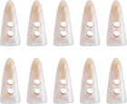 10Pcs Resin Toggle Buttons, 30mm/1.2" Double Holes Tooth Shape Sewing Wood Buttons for DIY Sweater Clothing Accessories, Beige