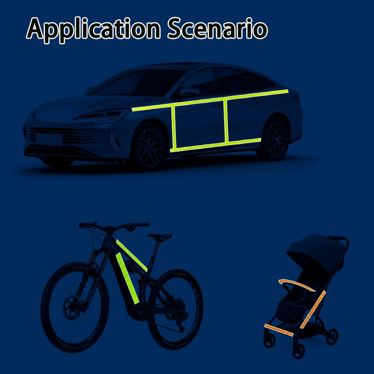 8개 런 Reflective Tape Waterproof High-Visibility Reflective Stickers