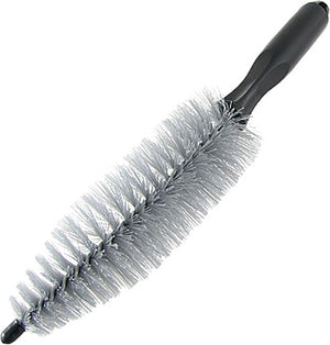 Auto Car Wheel Plastic Black Handle Gray Bristle Cleaning Brush
