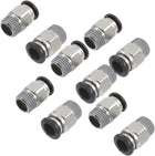 sourcing map 10 Pcs 1/4" PT Male Thread 8mm Push in Joint Pneumatic Connector Quick Fittings