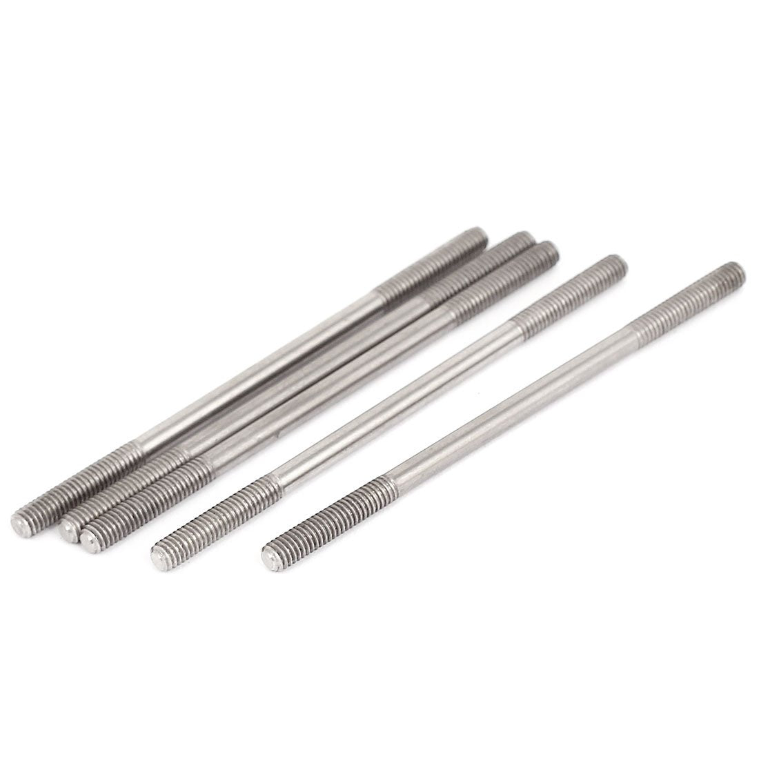 M4x80mm 304 Stainless Steel Double End Threaded Stud Screw Bolt 5Pcs