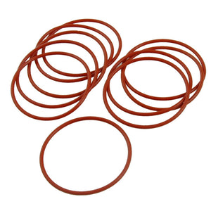 10 Pcs 50mm OD 2mm Thickness Red Silicone O Ring Oil Seals