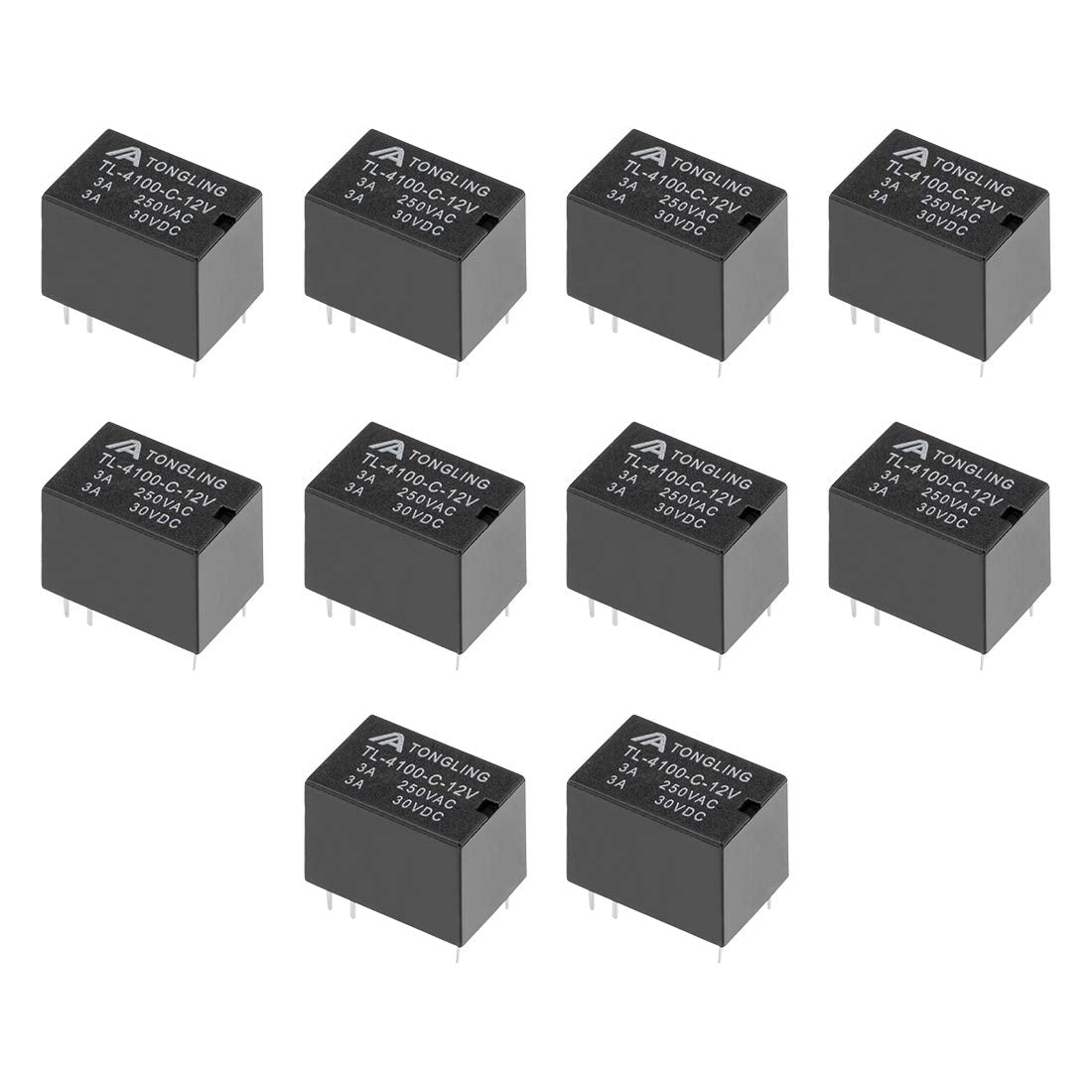 10 Pcs TL-4100-C-12V DC 12V Coil SPDT 6 Pin PCB Electromagnetic Power Relay NO+NC