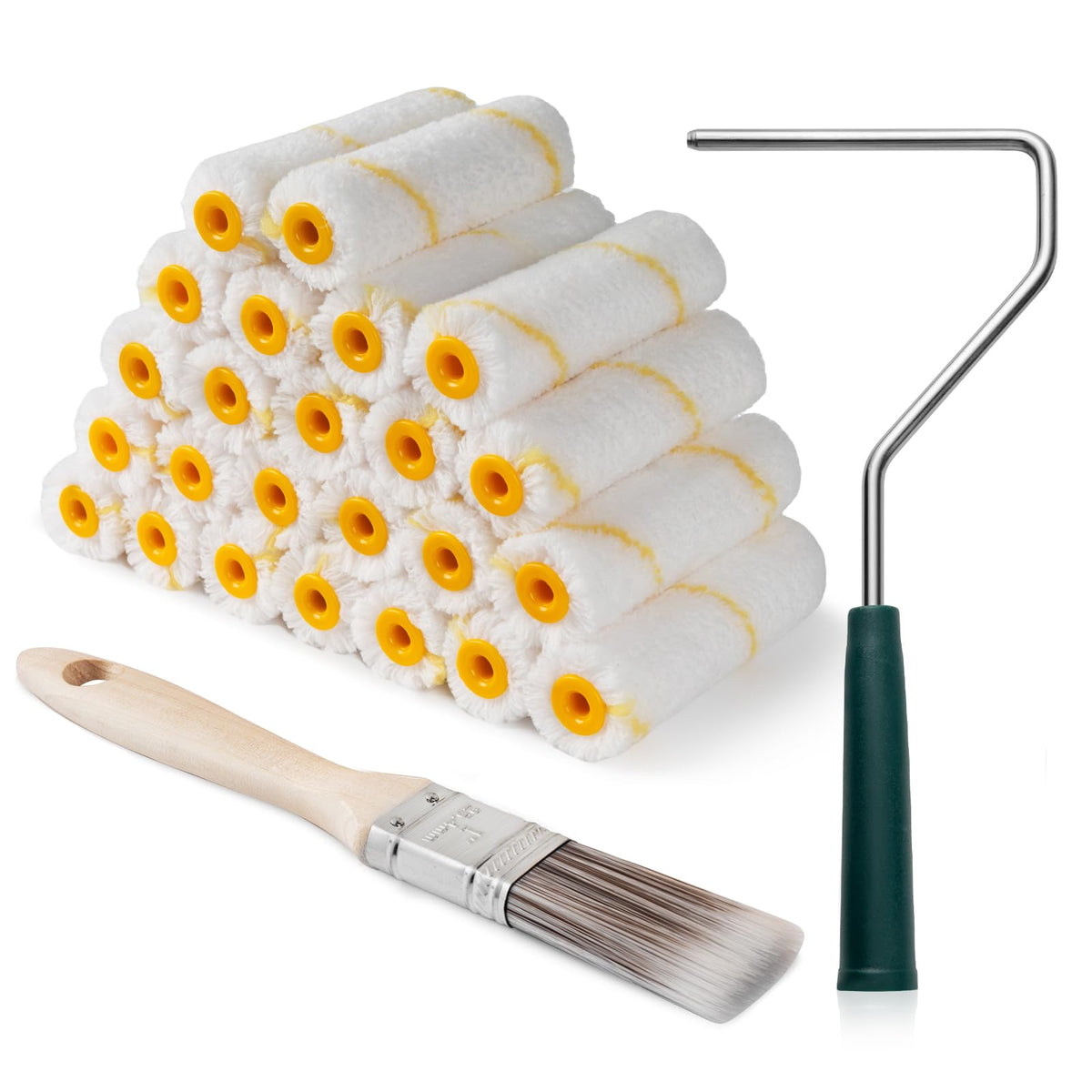 LänkMejor Målarrollshöljor, 26 Pack, 4 Tum 3/8" Fjäder Mikrofiber