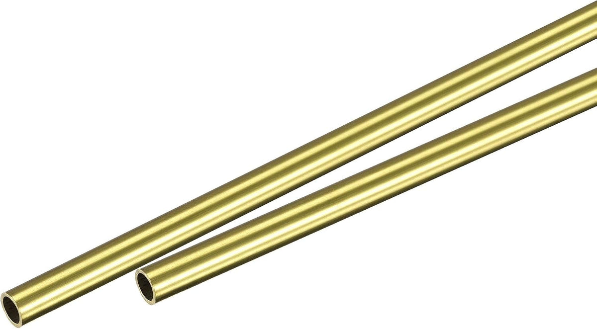 Brass Round Tube 5mm OD 0.5mm Wall Thickness 200mm Length Pipe Tubing 2 Pcs