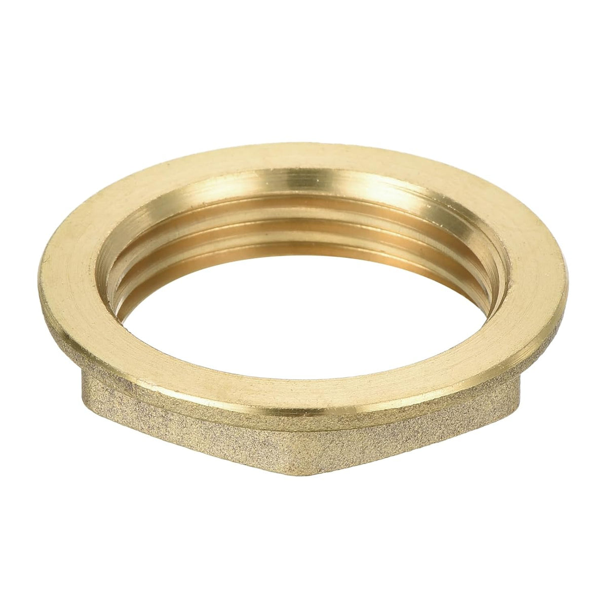 G1 Pipe Fitting Hex Flange Lock Nut Locknut Female Threaded Fastening Thin Nut for Plumbing, Brass 1Pcs