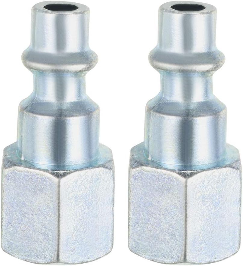 High-Flow Plug, Quick Coupler Air M Type Fitting Quick-Connect Fitting, 1/4-Inch NPT Female Plug 2pcs