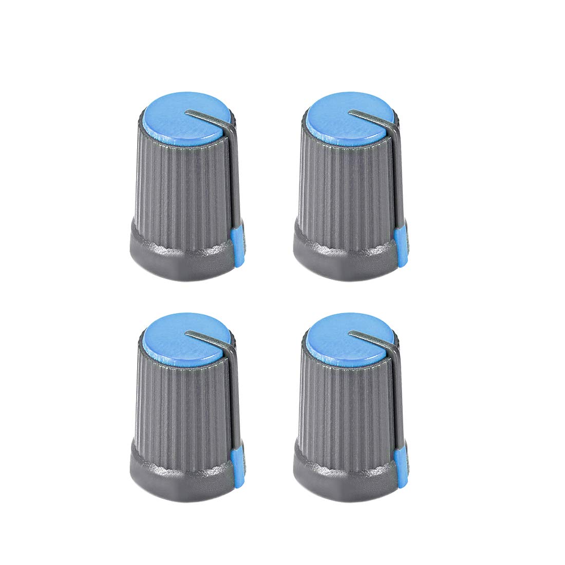 4Pcs Potentiometer Volume Control Knob Cap Plastic Blue 6mm Shaft Dia. Rotary Knob 12mm Dia. X 17mm Height