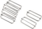 LinkMejor Metal Luggage Bag Webbing Connecting Glide Buckle Fastener 6 Pcs Silver Tone