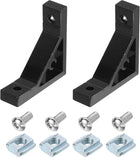 2Set 90 Degree Angle Aluminum Profile Corner Bracket, Corner Brace Joint Connectors for 2020 Series with Bolts Nuts (Black)