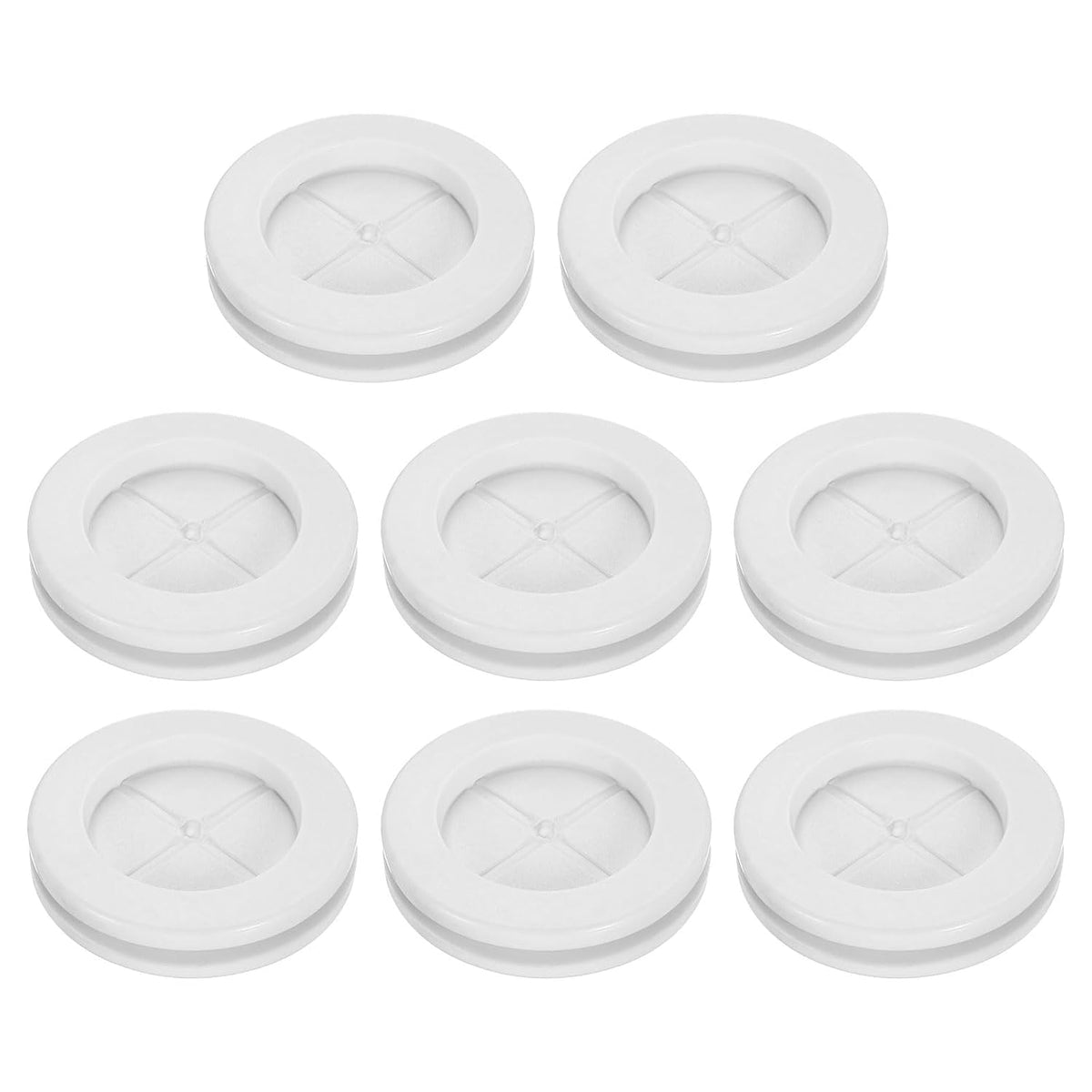 8Pcs Rubber Grommets 1-3/16" (30mm) Drill Hole, 1" (25mm) ID Double Sided Hole Plugs Ring Gasket for Firewall Cable Wire Protecting, White