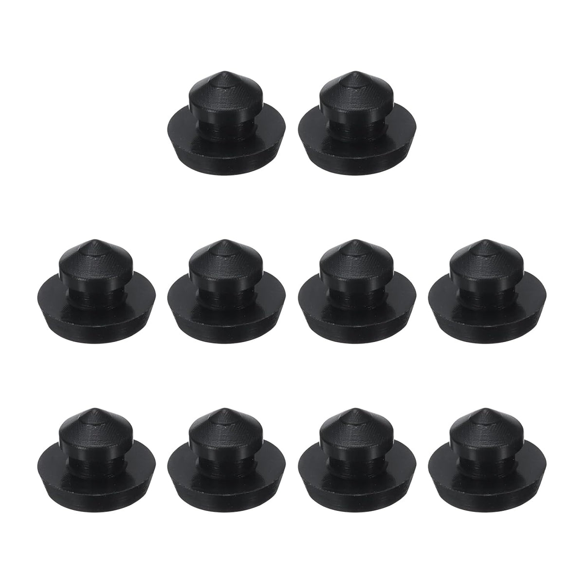 10pcs Hole Plug 3/16 Inch (6mm) Black Silicone Button Plugs, Snap-in Locking, Waterproof & Dustproof