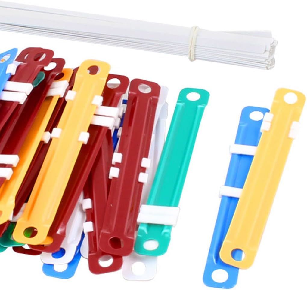 50 Sets Assorted Color Documents Files Metal Clamps Clip Paper Fasteners