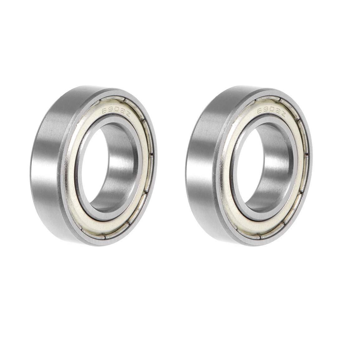 6902ZZ Deep Groove Ball Bearing 15x28x7mm Double Shielded ABEC-3 Bearings 2-Pack