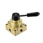 Rotary Lever Hand Valve, HV-03 G3/8 Female 3 Position 4 Ways Air Flow Control