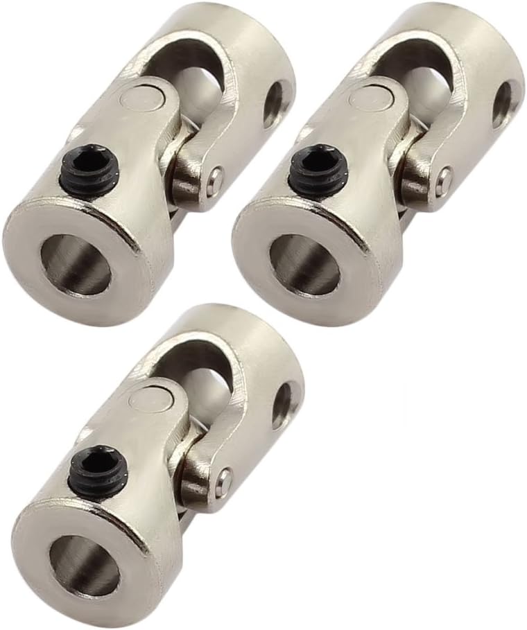 5.0mm to 5.0mm Inner Dia Rotatable Universal Steering Shaft U Joint Coupler 3pcs