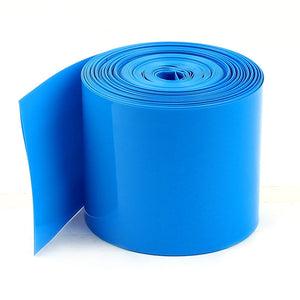 10Meters 50mm Width PVC Heat Shrink Wrap Tube Blue for 2 x 18650 Battery