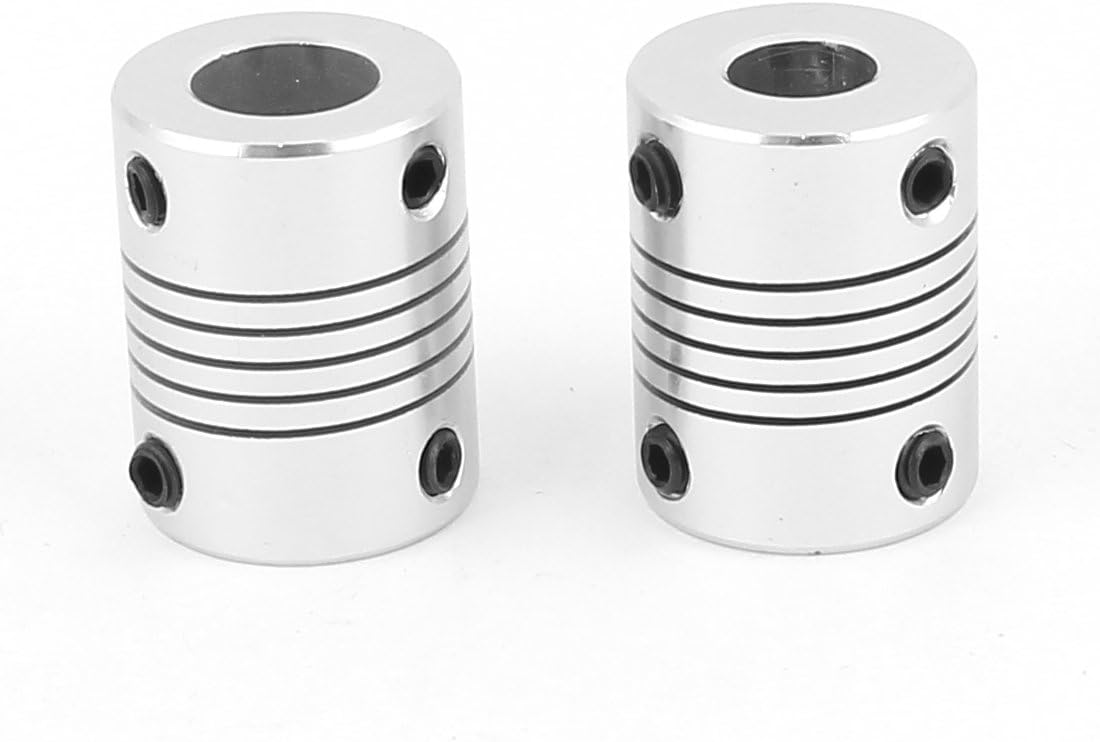 2 Pcs Motor Shaft Dia 8mm to 10mm Joint Helical Beam Coupler Coupling D19L25
