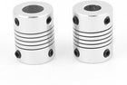 2 Pcs Motor Shaft Dia 8mm to 10mm Joint Helical Beam Coupler Coupling D19L25