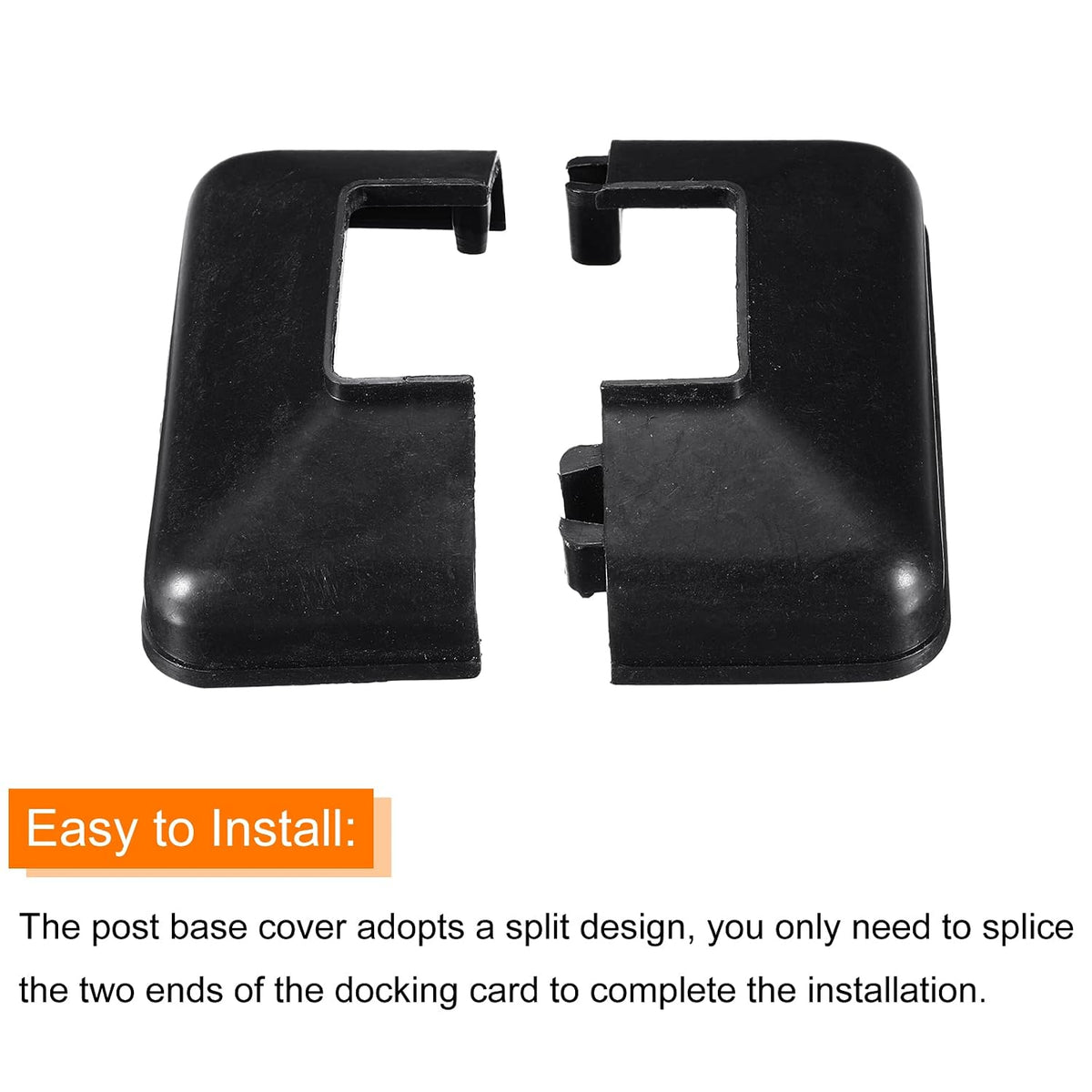 Postrock, 4Stück 41x41mm/1.61x1.61 Kunststoff Split-Style Postfußabdeckung Fassade Trim Rock für Zaun Treppe Handrail Geländer Eingangstür