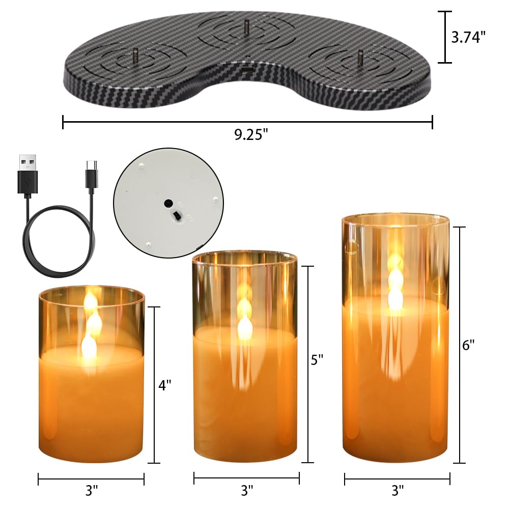 LinkMejor sort glass LED-lysflammer med fjernkontrolltidsstyring