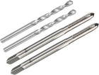 Metric Machine Tap and Drill Bits Set,M2.5 x 0.45mm H2 3 Straight Flutes Thread Tapping DIY Tool 2.05mm Solid Carbide Drilling Bit Straight Shank for Stainless Steel Alloy 4pcs