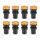8Pcs Yellow Indicator Light AC/DC 24V, 22mm Panel Mount, for Electrical Control Panel, HVAC, DIY Projects