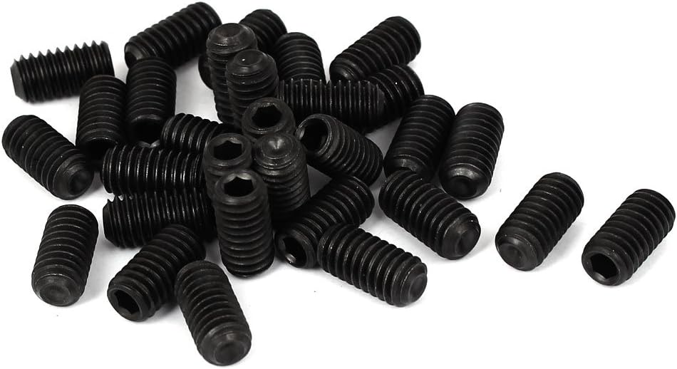 5/16 Inch-18 x 5/8 Inch Thread Hex Socket Set Cup Point Grub Screws Black 30 Pcs