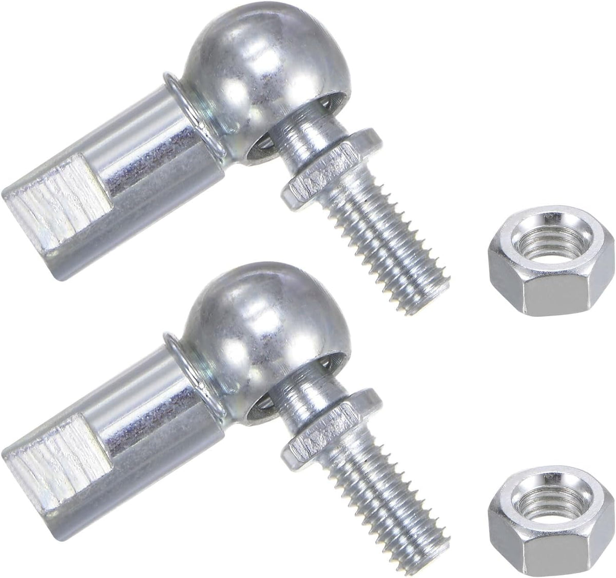 2pcs CS10 M6 Angle Ball Joint, M6x1.0 Right Hand Male and Left Hand Female Thread, A3-Steel Self-lubricating Ball Socket End Fitting