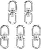 M6 Swivel Eye Double Ended Round Rotating Hoist Ring, 15/64 in Stainless Shackle Connector Bolts Eye to Eye 5 Pcs