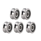 SG15 Deep U Groove Ball Track Guide Bearing 5mmx17mmx8mm Double Sealed (GCr15) Chrome Steel Bearings 5pcs