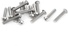 M5 x 30mm Full Thread Button Head Socket Cap Screw Silver Tone 15 Pcs