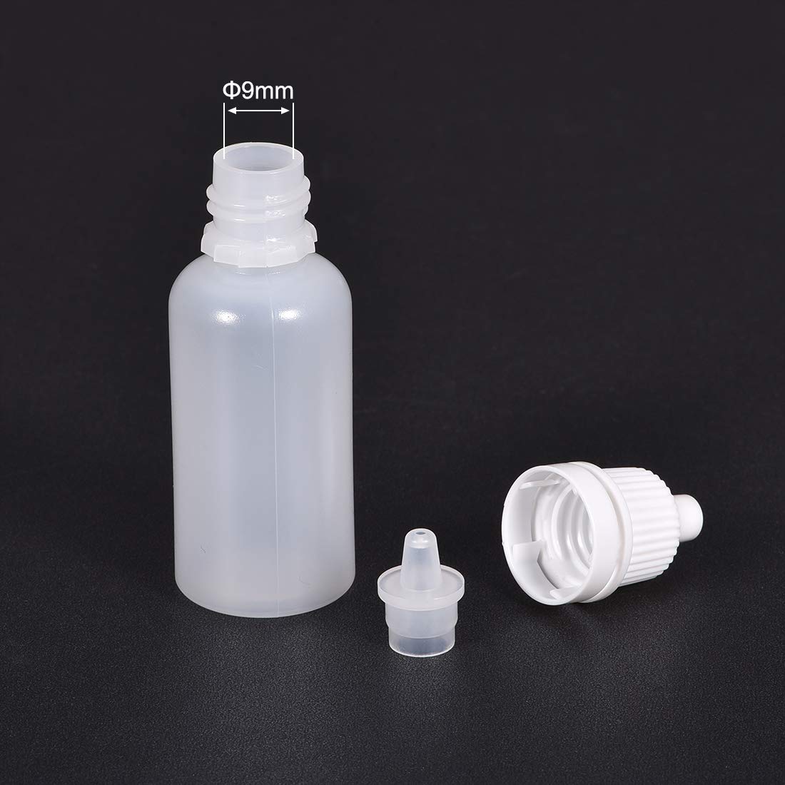 Botol Pencucian Plastik, 15ml/0.5 Oz Botol Dropper Kosong yang Dapat Ditekan dengan Tutup, Putih, Paket 10