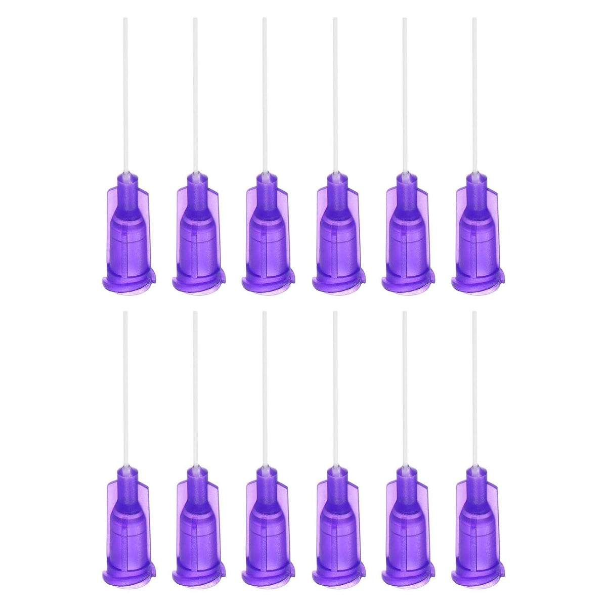 20 Pcs 21G Plastic Dispensing Needles, 1" PP Glue Needle Tube Blunt Luer Lock Tips with PP Flexible Needle for Liquid Glue Gun, Deep Purple