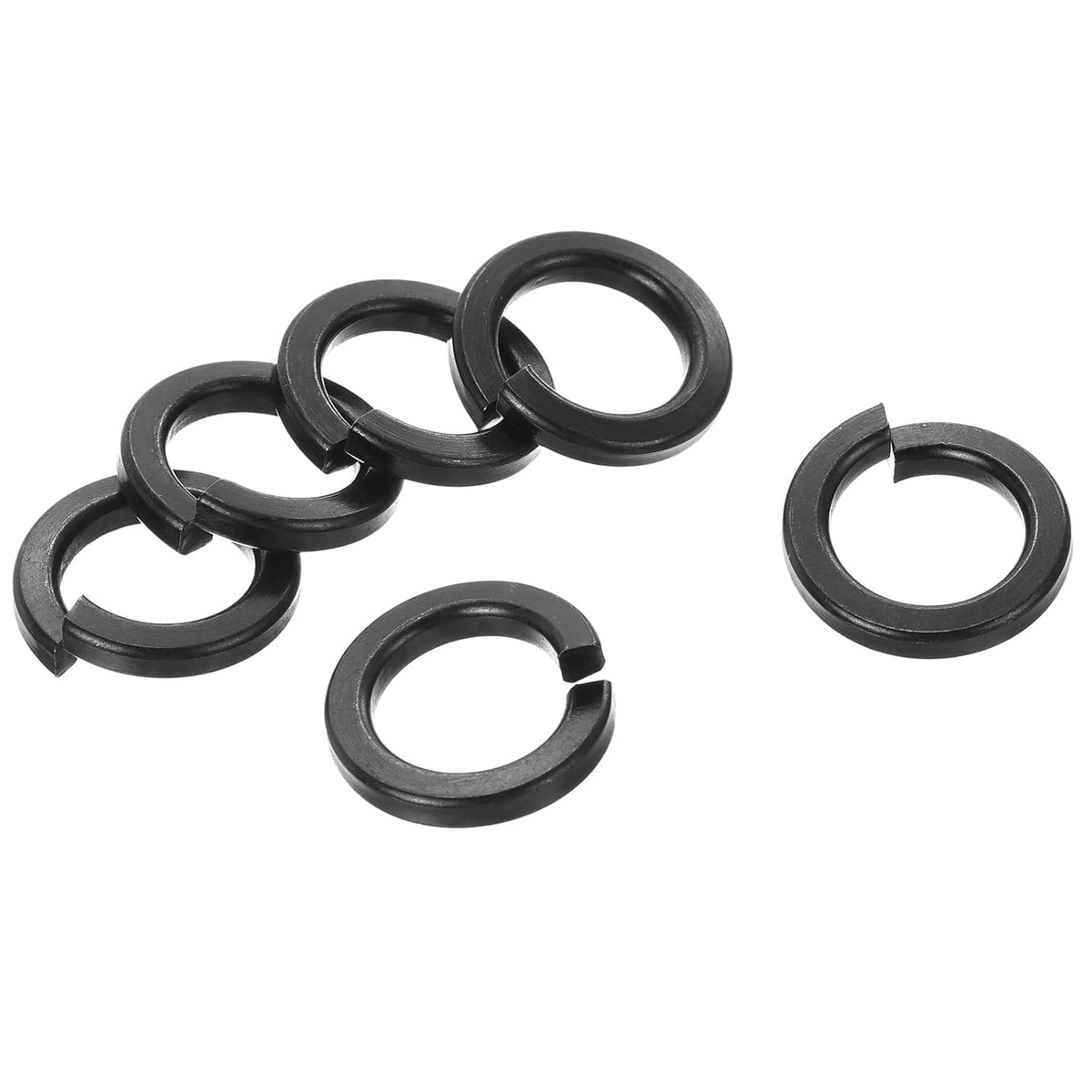Split Lock Washer, M12 304 Stainless Steel Spring Lock Washer 50pcs, Black