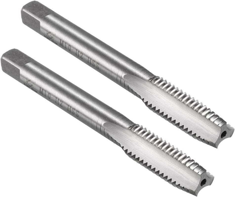 Metric Machine Thread Tap M10 x 1.5 H2 High Speed Steel Straight Flutes Screw Tapping Threading Machinist Repair DIY Tool 2pcs