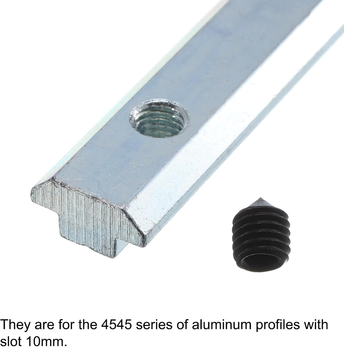Conector de Linha Reta, 4 peças de suportes de junção interna de 7,1 polegadas com parafusos M8 para perfil de extrusão de alumínio da série 4545 com slot T de 10mm (Prateado)