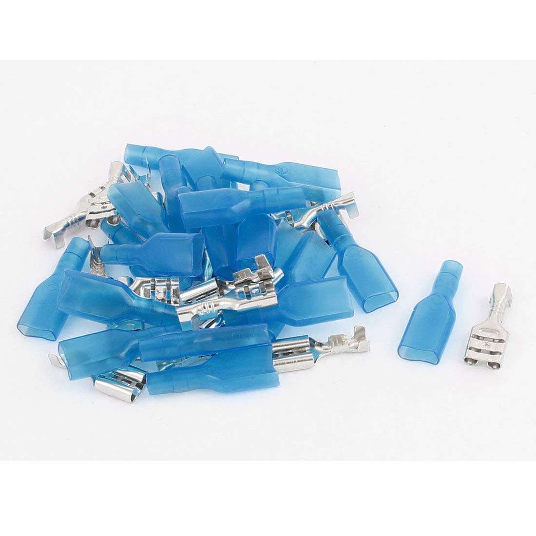 Female Spade Crimp Terminal Connectors and Insulated Sleeve, 20 Piece