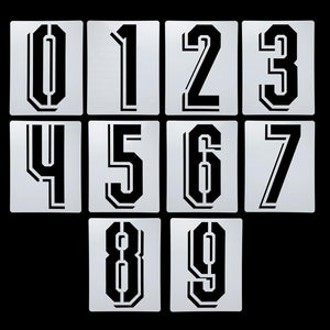 8 Inch Large Number Stencils Set, 0-9 Plastic Address Number Stencil Templates Reusable Digital Painting Templates for Cake Stencil Address Number Painting, Style C